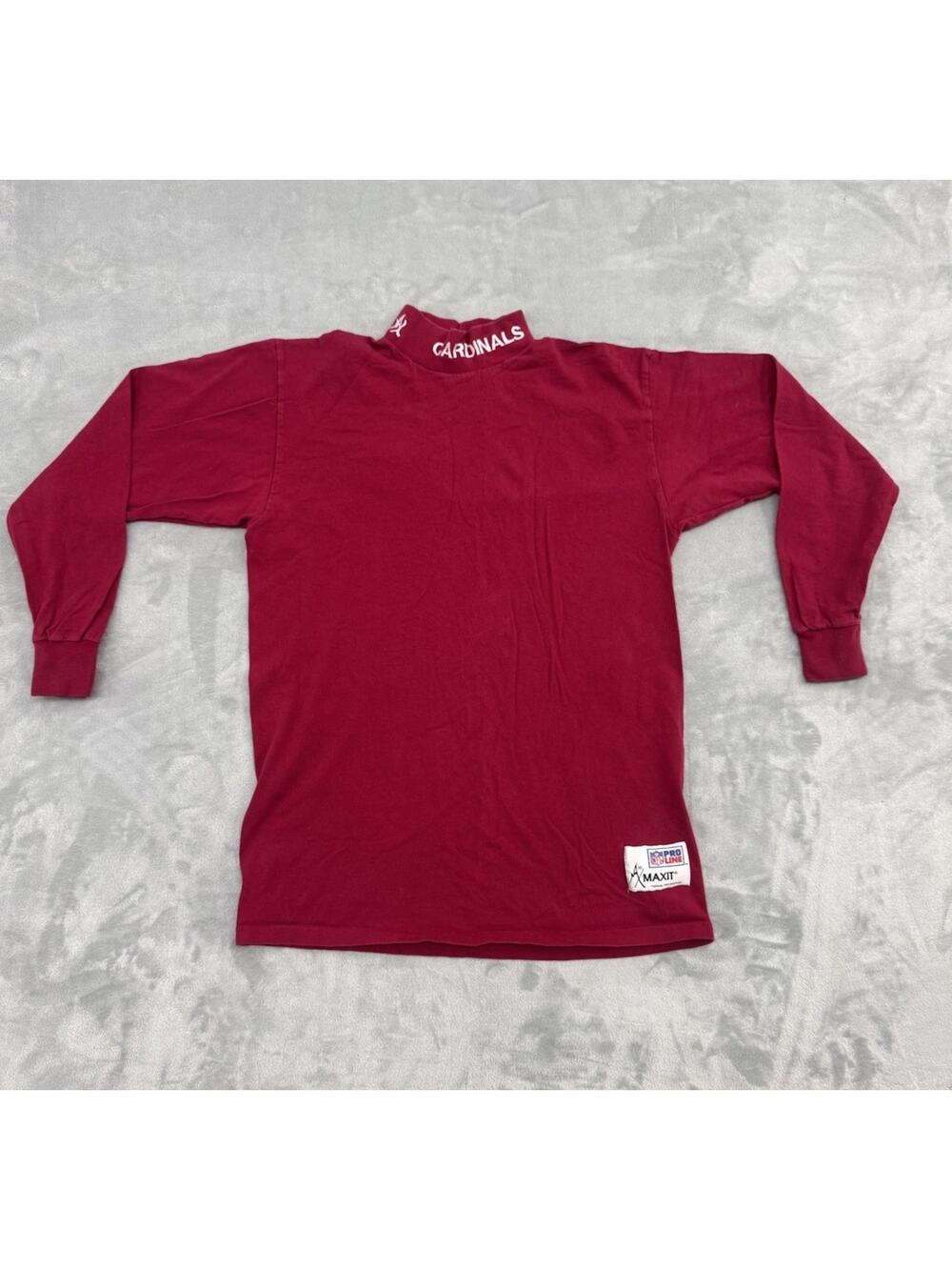 Vintage 90s Maxit Arizona Cardinals Long Sleeve Mock Neck Shirt Adult Large